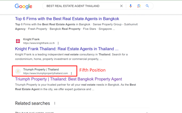 SEO 51 Triumph Digital 5th Position