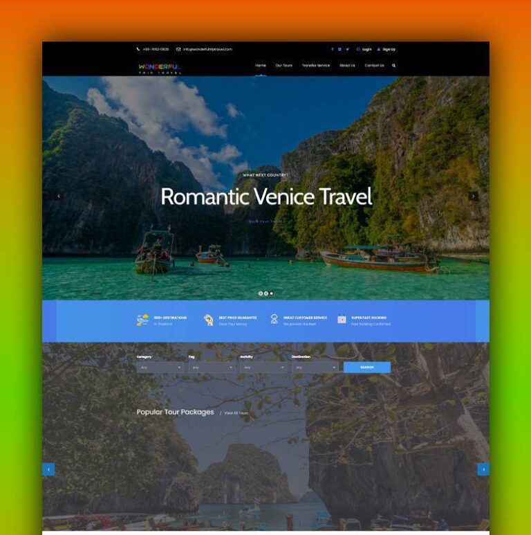 Website Design 29 Wonderful Trip Travel